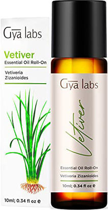 Picture of Gya Labs Vetiver Essential Oil Roll On - Improve Focus and Ease Restless Minds for Restful Sleep - 100 Pure, Natural and Pre-Diluted Vetiver Oil Roll On Essential Oil - 10ml