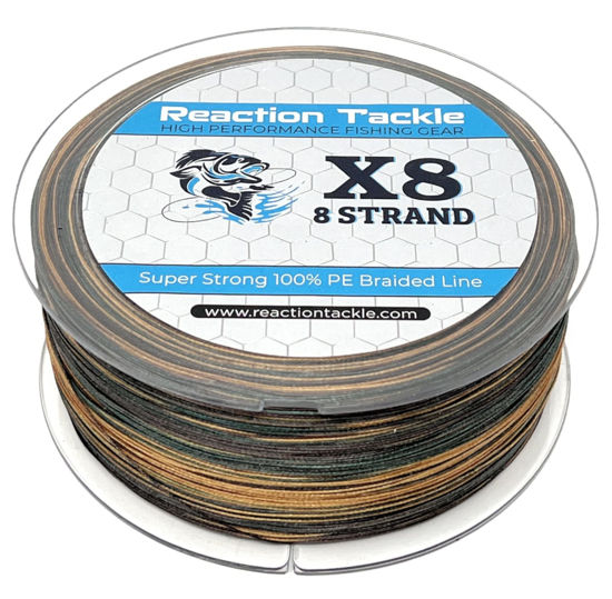 GetUSCart- Reaction Tackle Braided Fishing Line - 8 Strand Green Camo 50LB  1000yd