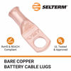 Picture of SELTERM 25pcs 8 AWG 1/4" Stud Battery Lugs, Ring Terminals, Heavy Duty Copper Wire Lugs, Battery Cable Ends, 8 Gauge Ring Terminal Connectors, UL Bare Copper Eyelets Electrical Battery Cable Lugs