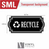 Picture of Recycle and Trash Logo Symbol - Elegant Golden Look for Trash Cans, Containers, and Walls - Laminated Vinyl Decal (Small, Transparent/Black 2)