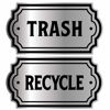 Picture of Recycle and Trash Logo Symbol - Elegant Golden Look for Trash Cans, Containers, and Walls - Laminated Vinyl Decal (Small, Silver - Elegant 1)