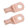 Picture of SELTERM 2pcs 6 AWG 1/4" Stud (Wide Pad) Copper Wire Lugs, Battery Lugs,Ring Terminals,Battery Cable Ends, 6 Gauge Ring Terminal Connectors,UL Heavy Duty Bare Copper Eyelets Battery Terminal Connectors