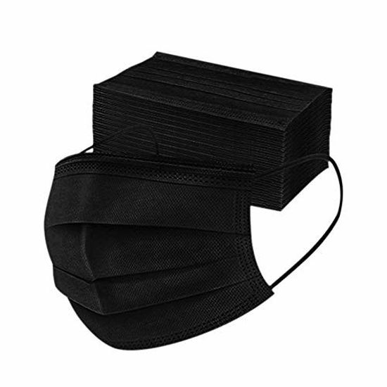 Picture of 50PCS 3-ply Disposable Face Mask Elastic Earloop Mouth Cover Face Masks Anti Spittle Dust Black