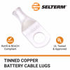 Picture of SELTERM 2pcs 8 AWG 5/16" Stud (Wide Pad) Tinned Copper Wire Lugs, Battery Lugs, Ring Terminals, Battery Cable Ends, 8 Gauge Ring Terminal Connectors, UL Marine Grade Battery Terminal Connectors