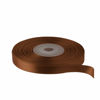 Picture of Solid Color Double Faced Brown Satin Ribbon 3/8" X 25 Yards, Ribbons Perfect for Crafts, Wedding Decor, Bow Making, Sewing, Gift Package Wrapping and More