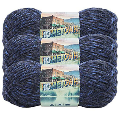 Picture of Lion Brand Yarn Hometown Yarn, Bulky Yarn, Yarn for Knitting and Crocheting, 3-Pack, Milwaukee Midnight