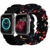 Picture of Compatible with Scrunchies Apple Watch Bands 38mm 40mm, Women Cloth Pattern Printed Fabric Wristbands Straps Elastic Scrunchy Band for iWatch Series 6 5 4 3 2 1 SE (Large Black, Black-Red)