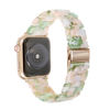 Picture of HOPO Compatible With Apple Watch Band 38mm 40mm 42mm 44mm Thin Light Resin Strap Bracelet With Stainless Steel Buckle Replacement For iWatch Series 8 7 6 5 4 3 2 1 SE (Pink Green/Gold,42/44/45/49mm)