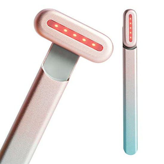 Picture of SolaWave 4-in-1 Facial Wand | Red Light Therapy for Face and Neck | Microcurrent Facial Device for Anti-Aging | Skin Tightening Machine | Face Massager | Facial Wand [Blue/Pink Ombre]