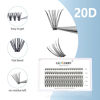 Picture of Lash Clusters Extensions 20D Individual Cluster Lashes D Curl 0.07mm 8-14mm Mixed Tray Black Mink DIY Eyelash Extensions Handmade by GEMERRY LASHES(20D-0.07-D, 8-14mm)