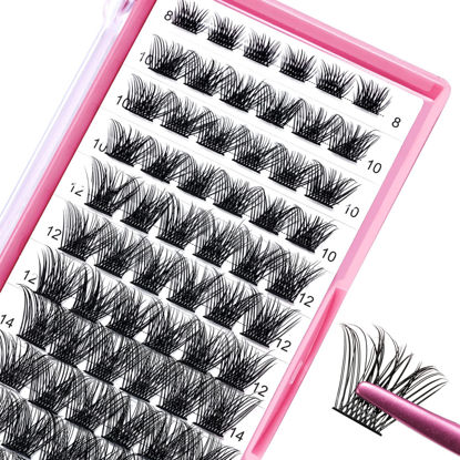 Picture of Lash Clusters, 72 Pcs Individual Lashes DIY Lash Extension, Volume Eyelashes Look, Super Thin Band and Comfortable (Volume, D-10mm)