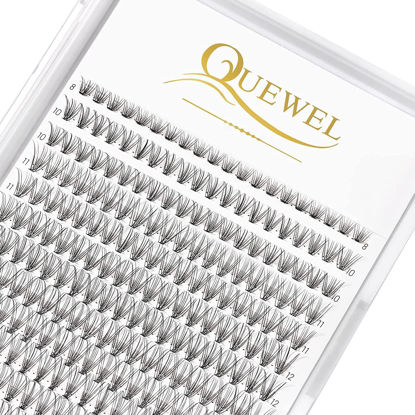 Picture of QUEWEL Lash Clusters 240Pcs Cluster Lashes 10D 0.10D Curl Mix8-14mm Individual Lashes Soft&Comfortable DIY Eyelash Extension at Home(10D 0.10D MIX8-14)