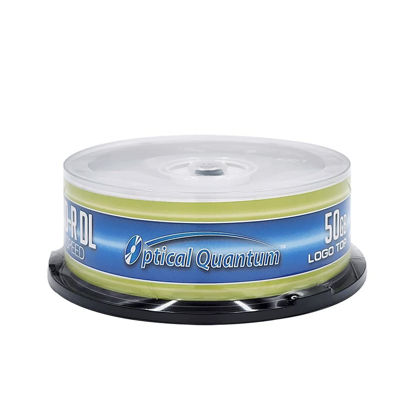 Picture of Optical Quantum 50 GB 6X Blu-ray Double Layer Recordable Disc BD-R DL Logo Top, 25-Disc Spindle OQBDRDL06LT-25