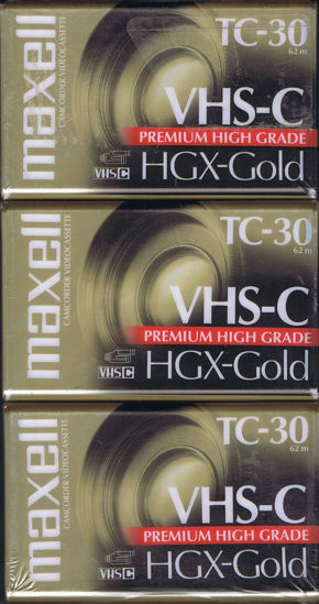 Picture of Maxell 203090 VHS-C TC-30 HGX Gold Camcorder Videocassette (3-Pack)