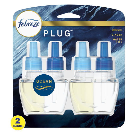 Picture of Febreze Origins Fade Defy PLUG Air Freshener & Odor Fighter, Ocean, (2) .87 fl. oz. Oil Refills