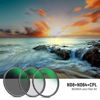 Picture of NEEWER 55mm Lens Filter Kit ND8 ND64 CPL Filter Set， Neutral Density+Circular Polarizer Filter Kit with 30 Layers Nano Coating/HD Optical Glass/Water Repellent/Scratch Resistant/Ultra Slim/Filter Bag