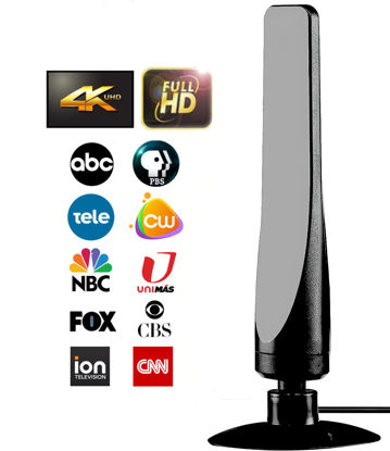 Picture of [2023 Release] Antier 400+ Miles Range Indoor TV Antenna - HDTV Antennas are 8K 4K Full HD Compatible, with Best Powerful Amplifier and Signal Booster, 16ft Coaxial Cable for Smart & Older TVs