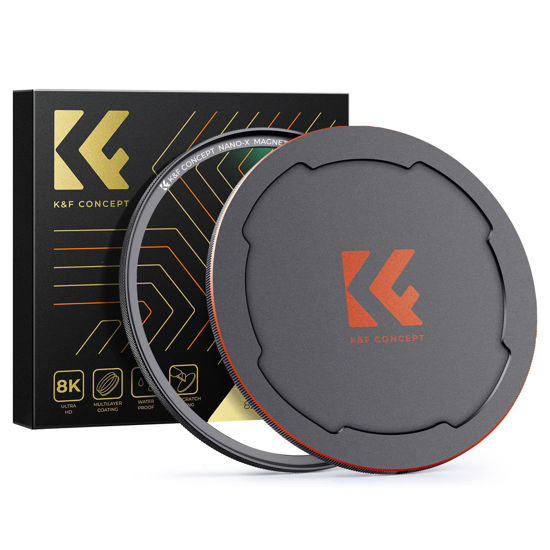 Picture of K&F Concept 62mm Magnetic MC UV Lens Protection Filter + Lens Filter Cap with 28 Multi-Layer Coatings Waterproof/Scratch Resistant Ultra-Slim UV Filter for Camera Lens (Nano-X Series)