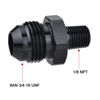 Picture of EVIL ENERGY 8AN Male Flare to 1/8" NPT Pipe Fitting Adapter Aluminum Straight Black 2PCS