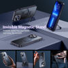 Picture of Temdan Magnetic Stand for iPhone 13 Pro Max Case,[with Magnetic Invisible Stand][Compatible with MagSafe][2Pcs Tempered Glass Screen Protector] Slim Translucent Matte Shockproof Phone Case 6.7" Black