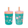 Picture of Zak Designs Kelso 15 oz Tumbler Set, (Shells) Non-BPA Leak-Proof Screw-On Lid with Straw Made of Durable Plastic and Silicone, Perfect Baby Cup Bundle for Kids (2pc Set)