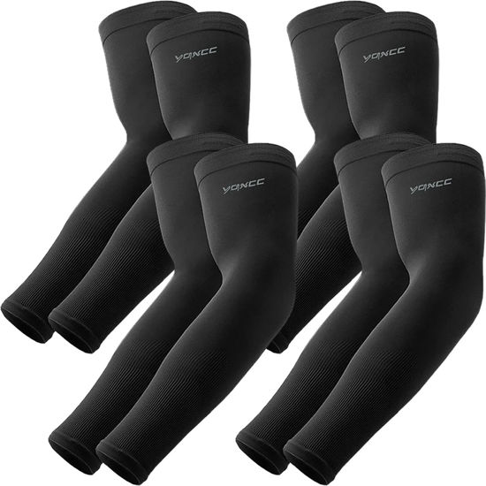 GetUSCart- 4 Pairs UV Sun Protection Arm Sleeves - Tattoo Cover Up - UPF 50  Sports Compression Cooling Sleeve for Men & Women
