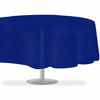 Picture of Navy Blue Standard Disposable Plastic Party Tablecloth [6-Pack] 84" Round Table Cover For Indoor & Outdoor Use By Zimpleware