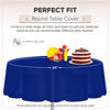 Picture of Navy Blue Standard Disposable Plastic Party Tablecloth [6-Pack] 84" Round Table Cover For Indoor & Outdoor Use By Zimpleware