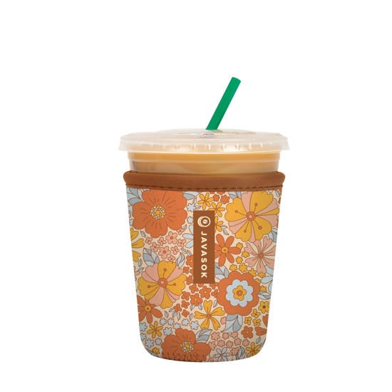 Picture of Sok It Java Sok Iced Coffee & Soda Cup Sleeve Insulated Neoprene Cover (Flower Power, Small: 18-20oz)