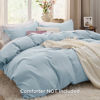 Picture of Bedsure Sky Blue Duvet Cover Queen Size - Soft Prewashed Queen Duvet Cover Set, 3 Pieces, 1 Duvet Cover 90x90 Inches with Zipper Closure and 2 Pillow Shams, Comforter Not Included