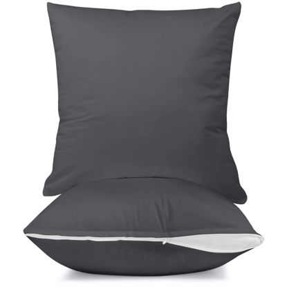 Utopia Bedding Waterproof Zippered Pillow Encasement (2 Pack) King Black -  Bed Bug Proof Pillow Encasement 20 x 38 Inches