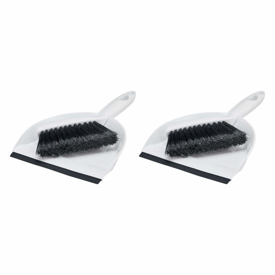 Picture of AmazonCommercial Mini Brush and Dustpan Set, Pack of 2, Gray