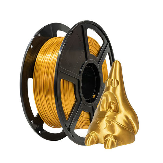 Picture of Flashforge 3D Printer Filament Silk PLA 1.75mm, 3D Printing Filaments 1kg Spool-Dimensional Accuracy +/- 0.02mm, Environmental Friendliness, no Smoke and no Odor (Gold, Silk PLA)