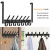 Picture of Over The Door Hooks, Towel Holder for Bathroom, Door Mount Towel Rack Metal Bath Towel Hanger for Bedroom Kitchen Pool Bathrobe Beach Towels Organizer Towel Hooks for Bathrooms (13 Hooks, Black)