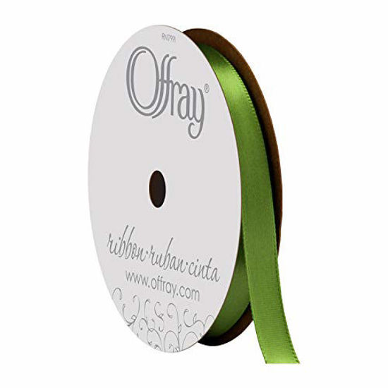 Picture of Berwick Offray 475898 3/8" Wide Single Face Satin Ribbon, Kiwi Green, 6 Yds