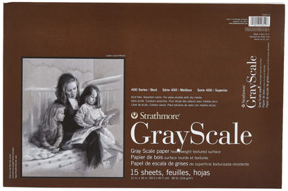 Picture of Strathmore 400 Series Gray Scale Pad, Assorted Tints, 12"x18" Glue Bound, 15 Sheets