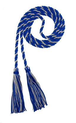 Picture of Graduation Honor Cord - Royal/Gray - Every School Color Available - Made in USA - by Tassel Depot