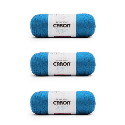 Picture of Caron Simply Soft Cobalt Blue Yarn - 3 Pack of 170g/6oz - Acrylic - 4 Medium (Worsted) - 315 Yards - Knitting/Crochet