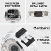 Picture of amBand Bands Case Screen Protector Compatible with Apple Watch Ultra 49mm, M1 Sport Series Rugged Cover Strap and 2 Pack Tempered Glass Film, Military Protective Bumper for iWatch 49 mm Men Clear