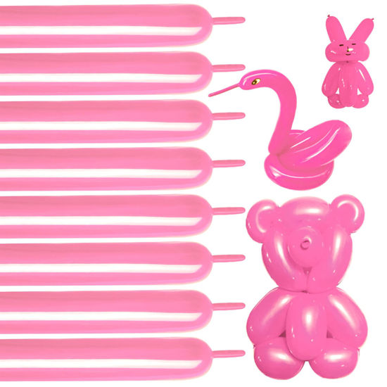 Picture of Light Pink 260 Balloons, Pink Long Balloons, Pink Twist Balloons, Pink Modelling Balloons, Pink Long Balloons for Balloon Animals,Pink Long Skinny Balloons， Pink 260Q Balloons for Party Suppies!