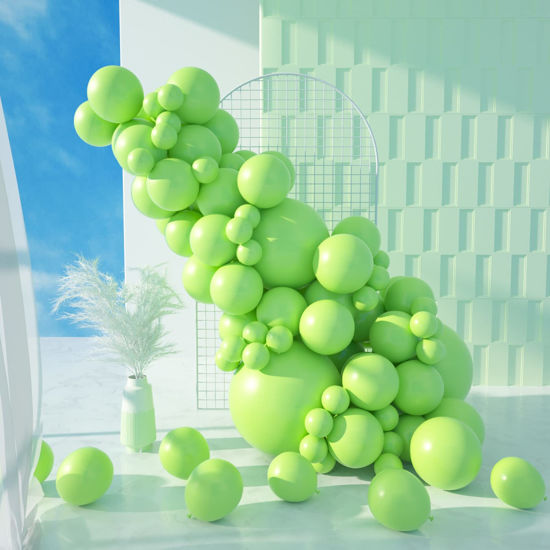 Lime Green Balloons 100Pcs Green Balloon Garland Arch Kit 5/10/12/18 Inch  Differ