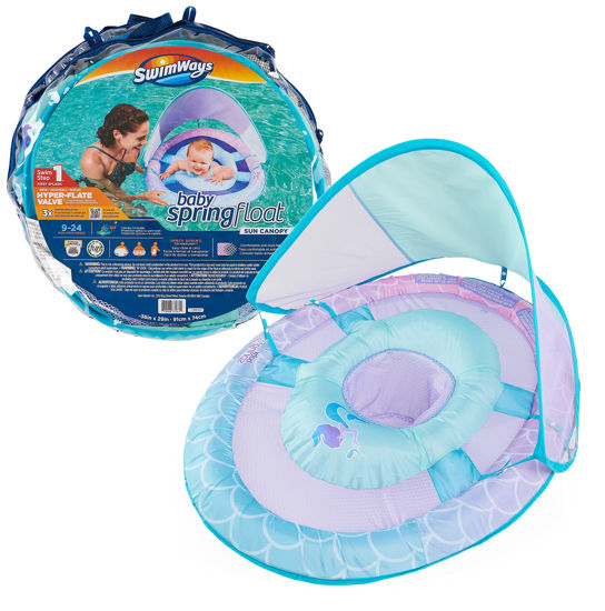 Picture of Swimways Sun Canopy Inflatable Baby Spring Float for Kids 9-24 Months, Mermaid Design