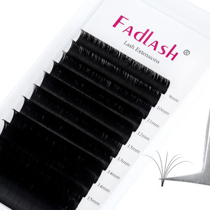 Picture of Easy Fan Volume Lashes 8-14mm Mixed Tray CC Curl Lash Extensions Self Fanning Eyelash Extensions Russian Blooming Lash Extension Supplies(0.07-CC, 9-17mm Mix)