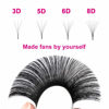 Picture of Easy Fan Volume Lashes 8-14mm Mixed Tray CC Curl Lash Extensions Self Fanning Eyelash Extensions Russian Blooming Lash Extension Supplies(0.07-CC, 9-17mm Mix)