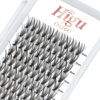 Picture of 120 Pcs DIY Eyelash Extension 20D 0.10mm Individual Lashes Cluster D Curl 12mm Single Lashes Reusable Professional Makeup Mini Lash Clusters Extensions for Dramatic Look (20D 0.10 D 12mm)