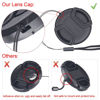 Picture of waka Unique Design Lens Cap Bundle, 3 Pcs 55mm Center Pinch Lens Cap and Cap Keeper Leash for Canon Nikon Sony DSLR Camera + Microfiber Cleaning Cloth