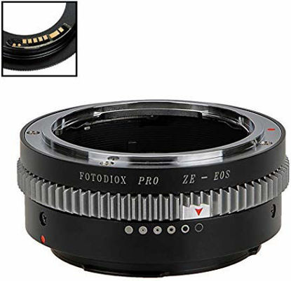 Picture of Fotodiox Pro Lens Mount Adapter Compatible with Mamiya 35mm (ZE) SLR Lens to Canon EOS (EF, EF-S) Mount D/SLR Camera Body - with Gen10 Focus Confirmation Chip and Built-in Aperture Control Dial