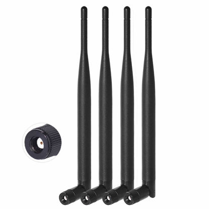 Picture of Bingfu Dual Band WiFi 2.4GHz 5GHz 5.8GHz 6dBi MIMO RP-SMA Male Antenna (4-Pack) for WiFi Router Wireless Network Card USB Adapter Security IP Camera Video Surveillance Monitor