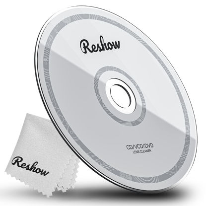 Picture of Reshow Laser Lens Disc Cleaner kit for CD & DVD Player Without Scratching The Optics - Included Microfiber Cloth, Cleaning Disc (No Cleaning Fluid Included)