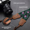 Picture of PADWA Camera Strap - Double Layer Top-Grain Cowhide Head,1.5"Wide Vintage Embroidery Woven Camera Strap,Adjustable Universal Neck & Shoulder Strap for All DSLR Cameras,Great Gift for Photographers